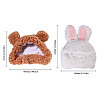 2Pcs 2 Styles Cute Cotton Warm Rabbit & Bear Hat AJEW-GL0002-57-2