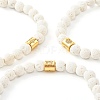 Round Natural Lava Rock Beads Stretch Bracelet for Girl Women BJEW-JB06973-8