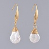 Natural Baroque Pearl Keshi Pearl Dangle Earrings X-EJEW-JE03527-1