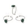 Natural Malachite Open Cuff Ring RJEW-M166-04P-E-1-1