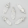 Natural Quartz Crystal Double Terminated Pointed Pendants X-G-F295-05P-1