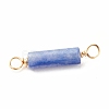 Dyed & Heated Natural Blue Aventurine Connector Charms PALLOY-JF01454-01-5