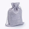 Polyester Imitation Burlap Packing Pouches Drawstring Bags X-ABAG-R004-18x13cm-09-1