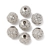 Round Brass Micro Pave Cubic Zirconia Beads X-ZIRC-N016-01P-8mm-4
