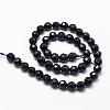 Synthetic Blue Goldstone Beads Strands G-D840-14-8mm-2