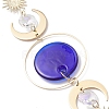 Handmade Lampwork Flat Round & Teardrop with Evil Eye Hanging Suncatchers HJEW-JM04404-4