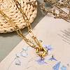 Brass Paperclip Chain Necklaces NJEW-JN03129-02-5