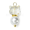 2Pcs Glass Beads Pendants PALLOY-JF03385-3