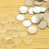 Brass Cabochon Settings and Flat Round Transparent Clear Glass Cabochons KK-X0003-P-RS-1