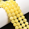 Natural Dyed Yellow Jade Gemstone Bead Strands X-G-R271-8mm-Y06-1