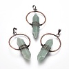 Natural Green Aventurine Wire Wrapped Pointed Big Pendants G-L520-I04-R-NF-1