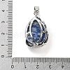 Natural Blue Spot Jasper Teardrop Pendants G-G112-03P-07-3