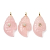 Natural Rose Quartz Carved Pendants G-H357-05G-07-1