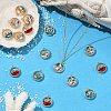 16Pcs 8 Styles Alloy Glass Pendants FIND-YW0012-88-4