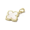 Brass Pave Shell Pendants KK-I708-14H-G-2