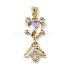 Brass Micro Pave Cubic Zirconia Pendants KK-K375-27G-22-1