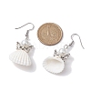 Angel Spiral Shell & Glass Pearl Dangle Earrings EJEW-JE05838-3