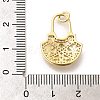 Brass Micro Pave Clear Cubic Zirconia Pendants KK-L225-043G-3