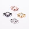 Brass Micro Pave Cubic Zirconia Links KK-F714-09-1