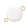 3Pcs 3 Styles Natural Freshwater Shell Flat Round Connector Charms PALLOY-JF04018-01-5