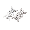 201 Stainless Steel Hollow Triple Moon Links Connector Charms STAS-I364-10P-2