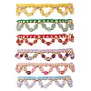 6Pcs 6 Colors Flower Glass Seed Beads & Natural Mixed Gemstone Beaded Bracelets BJEW-MZ00222-2
