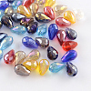 AB-Color Plated Teardrop Glass Beads EGLA-R104-8x11-1
