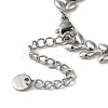 Brass Leaf Link Chain Bracelets for Women BJEW-L685-05P-3