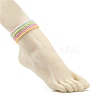 7Pcs 7 Color Candy Color Round Acrylic Beaded Stretch Anklets Set AJEW-AN00488-3
