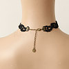 Fashion Gothic Style Lace Tassel Choker Necklace X-NJEW-N0052-284-4