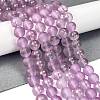 Frosted Transparent Glass Bead Strands X1-GLAA-P065-8mm-07-1