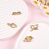 4Pcs 4 Style Brass Micro Pave Clear Cubic Zirconia Links Connectors ZIRC-SZ0002-24-4