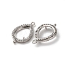 Teardrop Brass Micro Pave Clear Cubic Zirconia Connector Cabochon Settings KK-NH0007-01P-2
