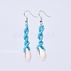 Baking Paint Glass Seed Beads Dangle Earrings EJEW-JE03047-2