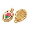 304 Stainless Steel & Cloth Embroidered Pendants FB-CBAFBAF-04G-2