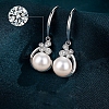 925 Sterling Silver Micro Pave Clear Cubic Zirconia Dangle Earrings WGB08A2-01-1