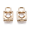 Brass Micro Pave Clear Cubic Zirconia Charms KK-S359-095-RS-2