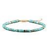 Natural & Synthetic Mixed Gemstone Beaded Braided Bracelets QH4784-M-3