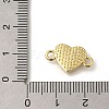 Brass Pave Shell Heart Connector Charms KK-R002-28G-3