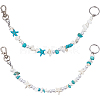 2Pcs 2 Styles Ocean Theme Synthetic Turquoise Pendant Decorations HJEW-SC0002-28B-1