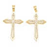 Easter Brass Micro Pave Clear Cubic Zirconia Pendants ZIRC-F148-14A-G-1