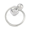 Non-Tarnish 304 Stainless Steel Round Open Cuff Ring for Women RJEW-C097-07P-3