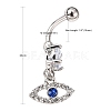 Evil Eye Drop Belly Button Rings for Women AJEW-C010-01P-2