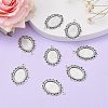 Tibetan Style Antique Silver Alloy Flat Oval Pendant Cabochon Settings X-TIBEP-M022-19AS-6