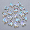 Transparent Spray Painted Glass Charms GLAA-T016-20-1