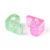 UV Plating Transparent Acrylic European Beads OACR-M027-02P-3