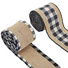 2 Rolls 2 Colors Imitation Burlap Ribbon DIY-CY0001-75-1