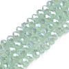 1 Strand Electroplate Imitation Jade Glass Beads Strands X-EGLA-J025-F07-1