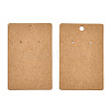 Rectangle Kraft Paper One Pair Earring Display Cards with Hanging Hole CDIS-YWC0001-02-2