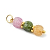 3Pcs 3 Styles Natural Multicolor Tourmaline Beads  Pendants PALLOY-JF05292-01-3